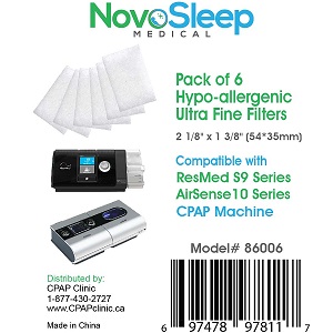 NovoSleep Accessories : # 86006 Resmed Compatible Hypo-Allergenic Filters For Resmed S9, AirSense 10, AirCurve Machines , pack of 6-/catalog/accessories/NovoSleep/86006-01