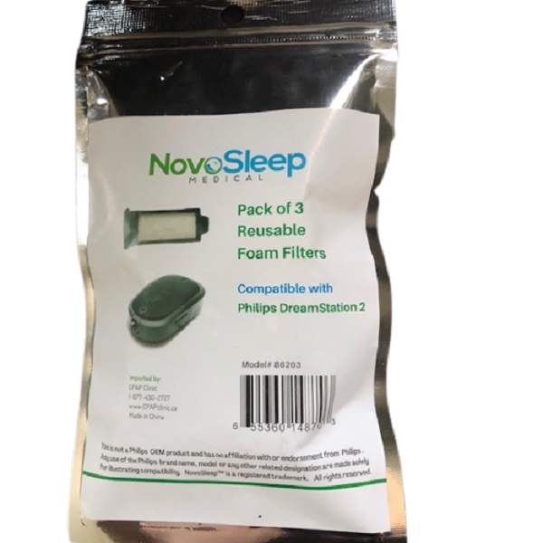 NovoSleep Accessories : # 86203 DreamStation2 Compatible Reusable Foam Filters  , pack of 3-/catalog/accessories/NovoSleep/86203-01
