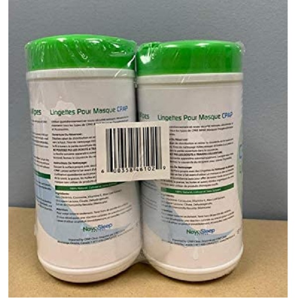 NovoSleep Accessories : # NS1002 CPAP Cleaning Wipes All natural ingredients with Aloe Vera, bundle , 2 canisters of 62 wet wipes each-/catalog/accessories/NovoSleep/wipes-1002-02