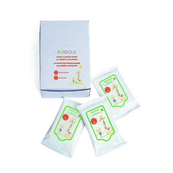 ChoiceOneMedical Accessories : # 752243 Purdoux Child Hand Wipes (Aloe Vera & Chamomile) Single Travel Pack , 10 Wipes per-/catalog/accessories/purdoux/752243-01