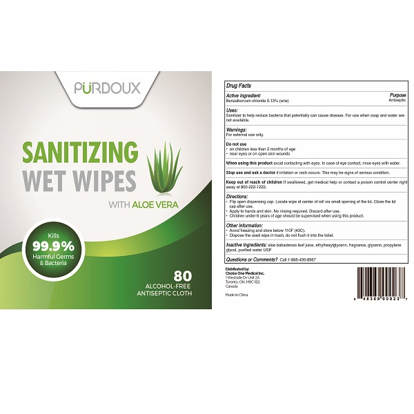 ChoiceOneMedical Accessories : # 900023 Purdoux Disinfecting Wipes  Aloe Vera (Unscented) , 80 wipes in Canister-/catalog/accessories/purdoux/Purdoux_Disinfecting_Wipes-02