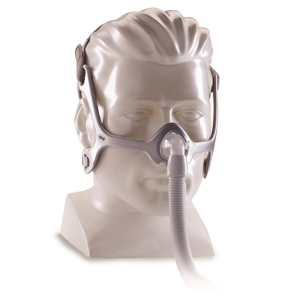 Philips-Respironics CPAP Nasal Mask : # 1094051 Wisp Fabric Frame with Headgear , with S/M, L, XL Cushions-/catalog/nasal_mask/respironics/1094051-02
