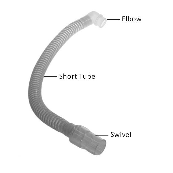 ResMed Replacement Parts : # 60577 Swift LT Short Tube Assembly , 1 ppk, including Short Tube, Elbow and Swivel-/catalog/nasal_pillows/resmed/60577-02