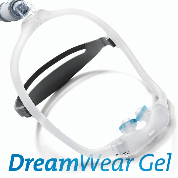 Philips-Respironics CPAP Nasal Pillows Mask : # 1125022 DreamWear Gel with Headgear , Large frame - medium cushion-/catalog/nasal_pillows/respironics/1124984-01