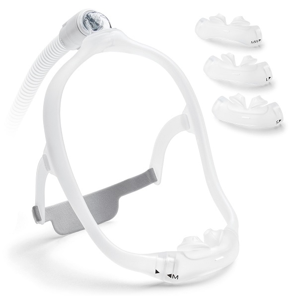 Philips-Respironics CPAP Nasal Pillows Mask : # 1146468 DreamWear Silicone Pillows  Fitpack with Headgear , med frame, all cushion sizes-/catalog/nasal_pillows/respironics/1146468-06